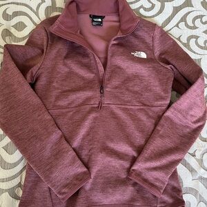 The North Face burgundy Quarter Zip Sweater Long Sleeved Shirt
